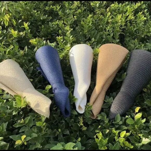 Natural Beige Extra Wide Brim Adjustable Portable Summer Straw Sun Hat - NEW - Picture 3 of 4